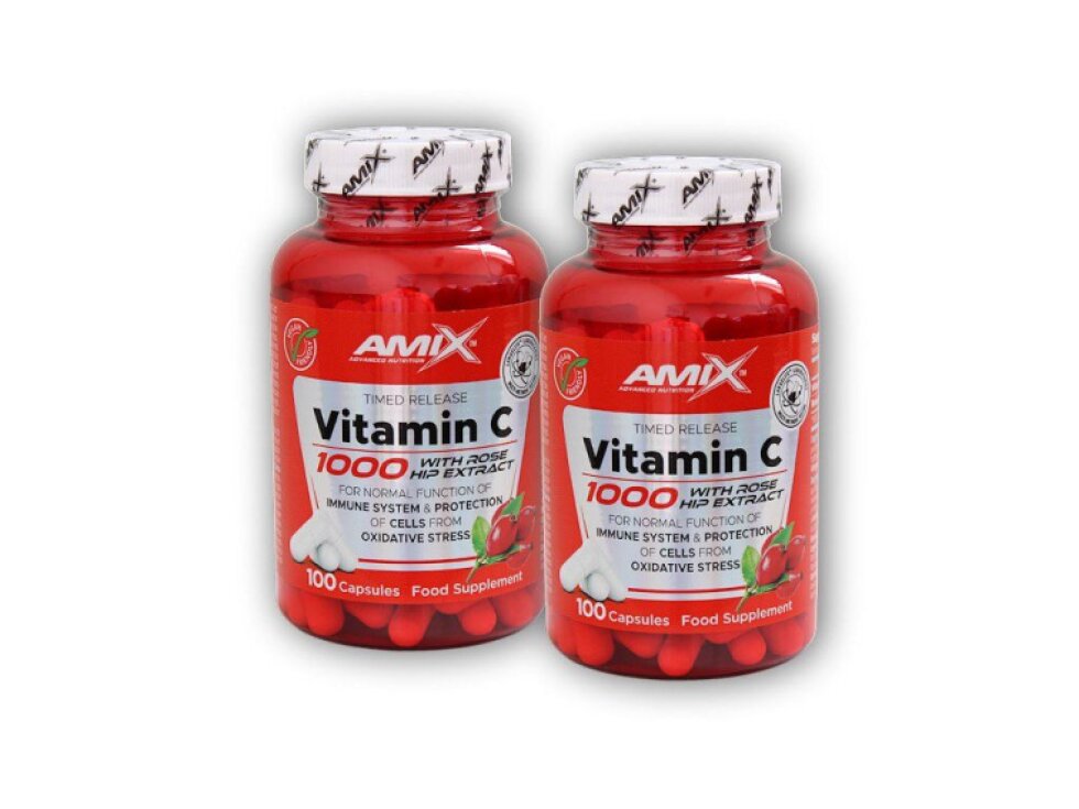 Amix 2x Vitamin C 1000mg + Rose Hips 100 cps