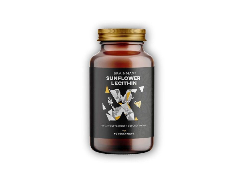 BrainMax Sunflower Lecithin, slunečnicový lecitin 90 rostlinných kapslí