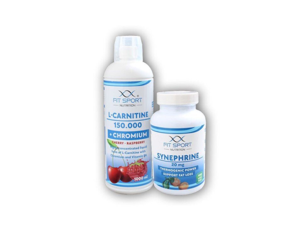 FitSport Nutrition L-Carnitine 150000 + Chromium l000ml + Synephrine 20mg 100 vege caps