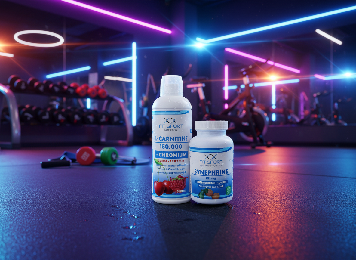 FitSport Nutrition L-Carnitine 150000 + Chromium l000ml + Synephrine 20mg 100 vege caps