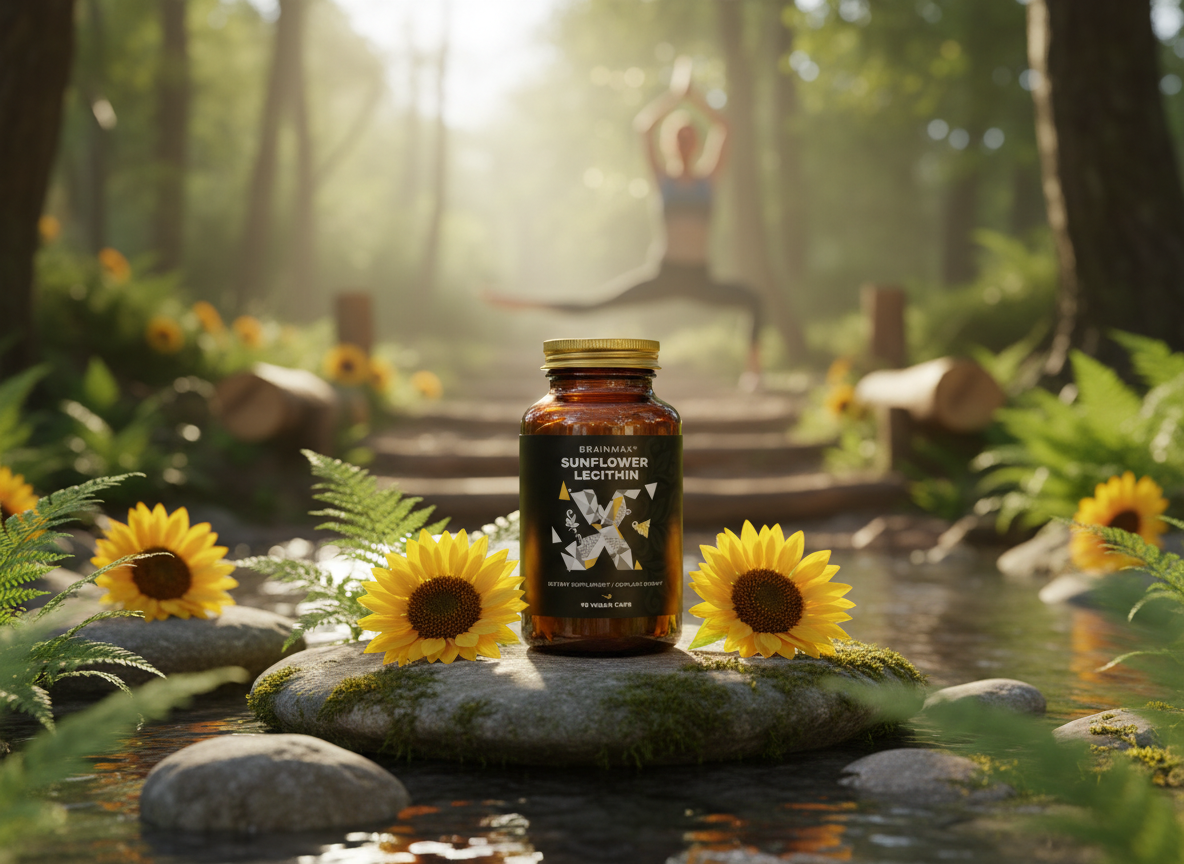 BrainMax Sunflower Lecithin, slunečnicový lecitin 90 rostlinných kapslí