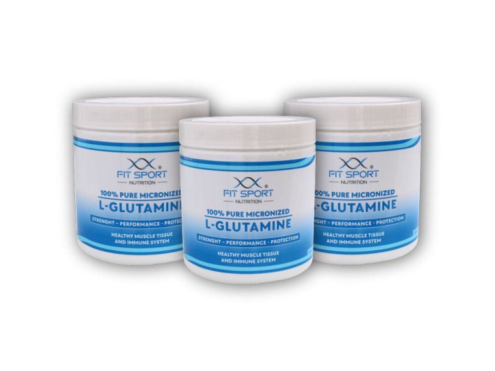 FitSport Nutrition 3x 100% Pure Micronized L-Glutamine 330g
