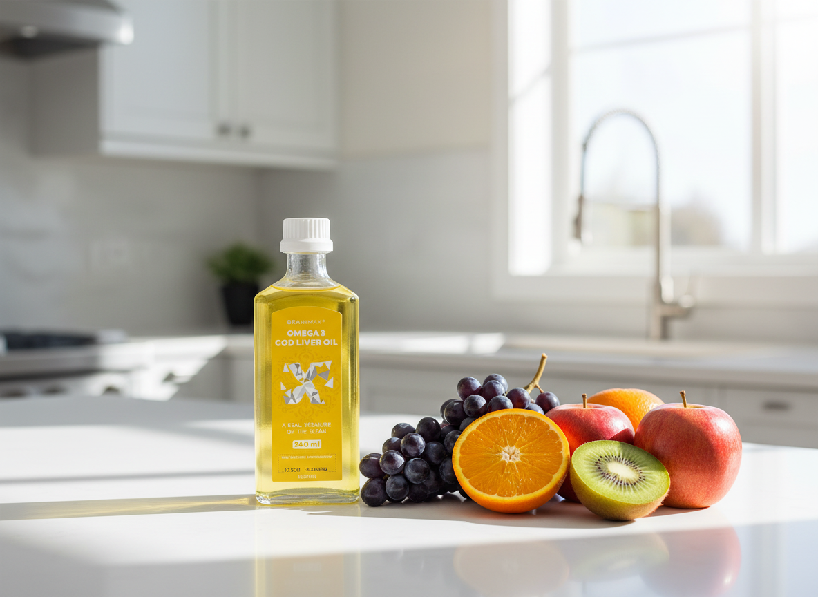 BrainMax Omega 3 Olej z tresčích jater, Cod Liver Oil 240ml
