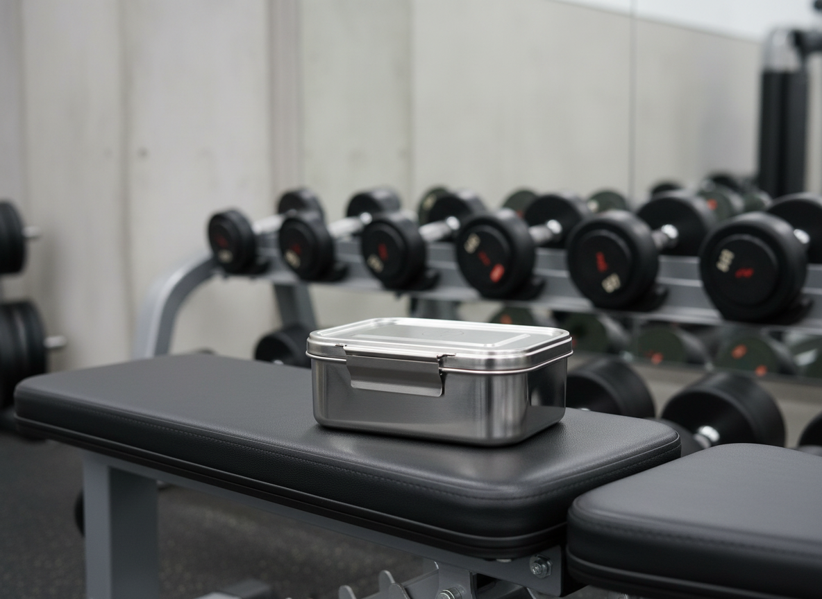 BrainMax Pure Nerezový svačinový box se sponou 1,6l