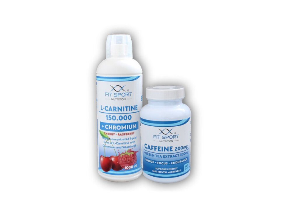 FitSport Nutrition L-Carnitine 150000+Chromium 1000ml+Caffeine 200mg+Green Tea 300mg 120 caps