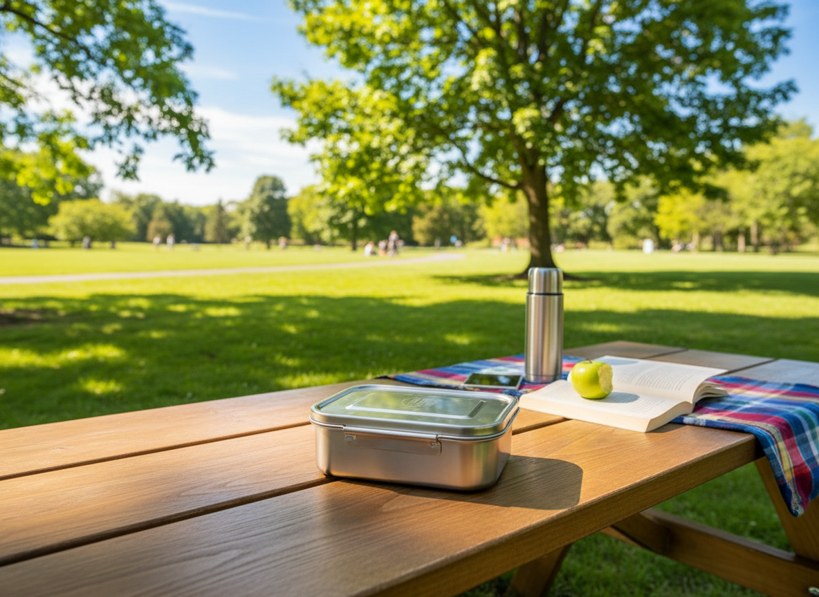 BrainMax Pure Nerezový svačinový box se sponou 1,6l