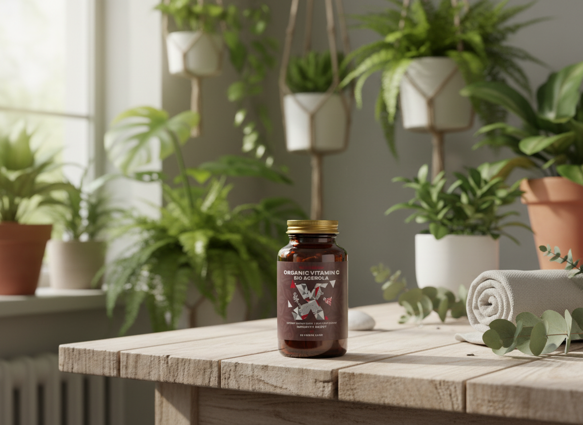 BrainMax Organic Vitamin C BIO Acerola, vitamín C z Aceroly 60 rostlinných kapslí