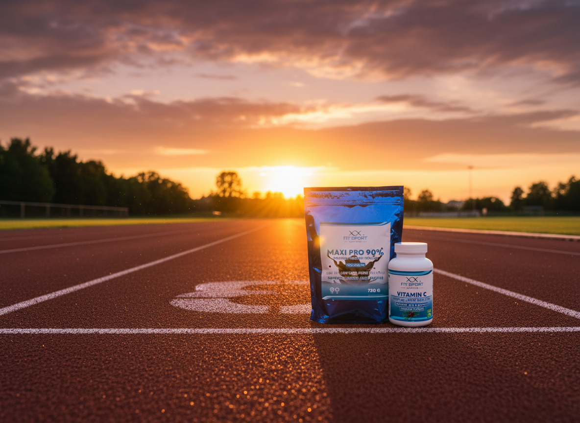 FitSport Nutrition Maxi Pro 90% 750g + Vitamin C 1000mg with Rose Hips 120 tablet