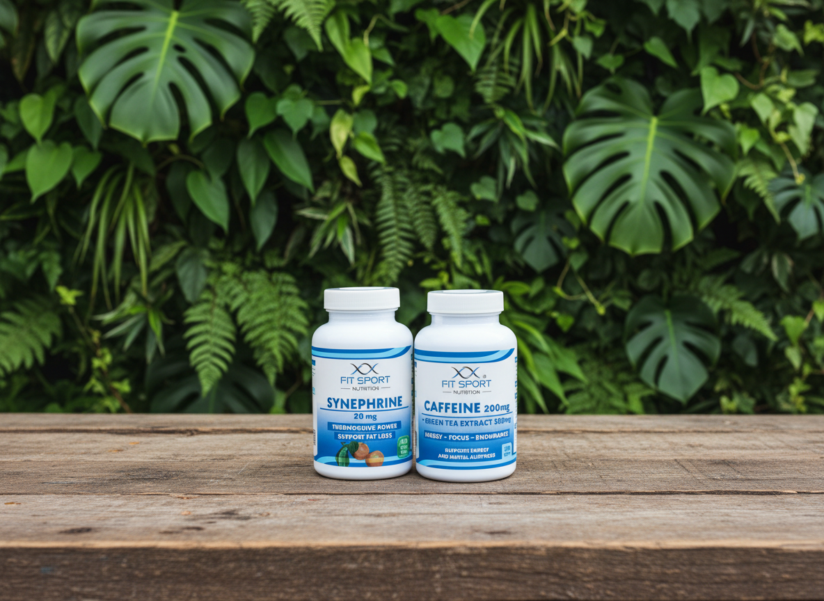 FitSport Nutrition Caffeine 200mg + Green Tea 300mg 120 caps + Synephrine 20mg 100 vege tabs