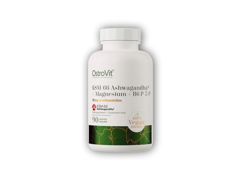 Ostrovit KSM-66 Ashwagandha + magnesium + B6 P-5-P VEGE 90 kapslí