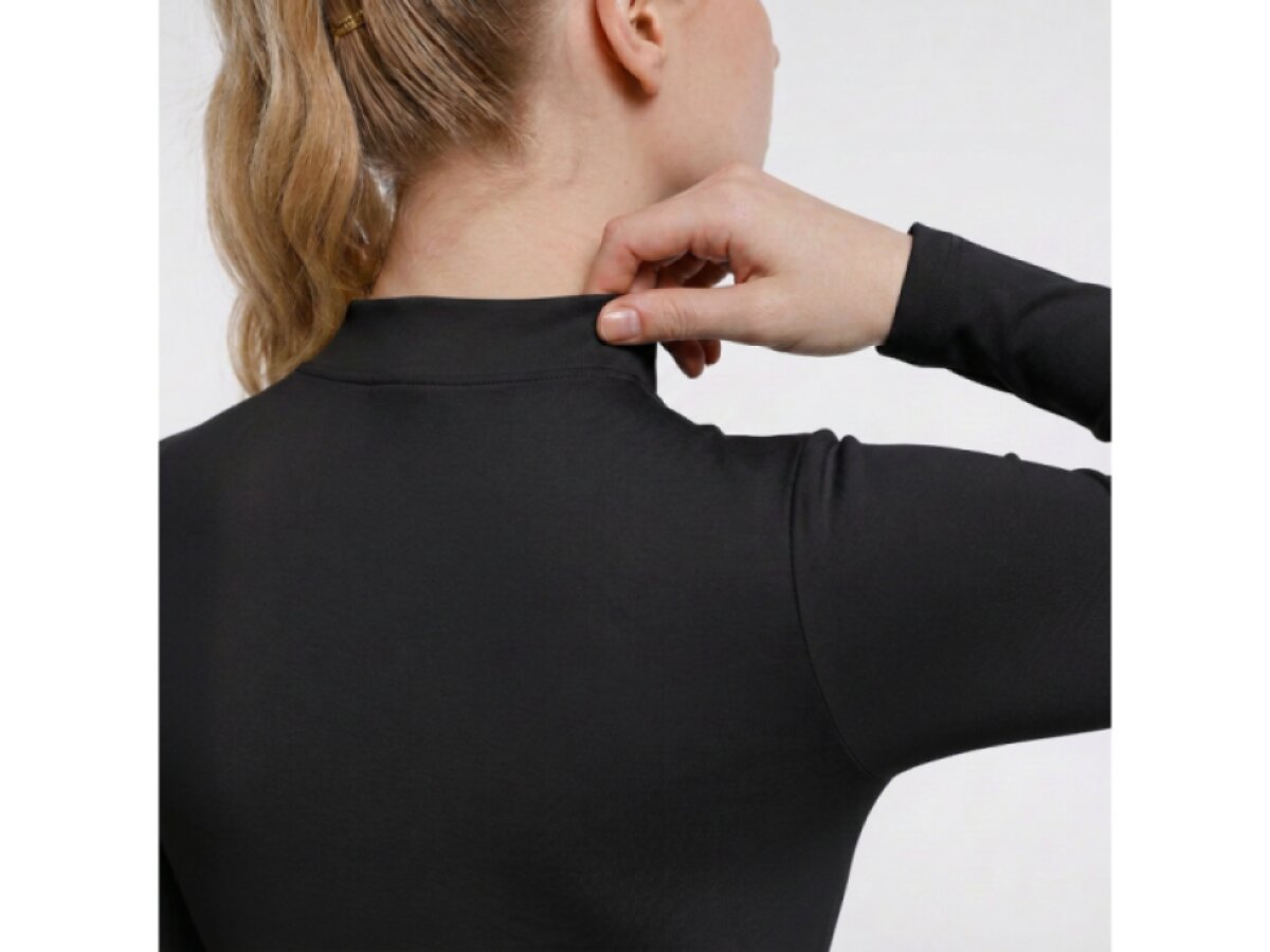 Tvarujúce body na zips s dlhým rukávom, ČIERNE