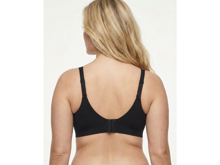 Bezšvová tvarujúca podprsenka bez kostíc so širokými ramienkami, ČIERNA