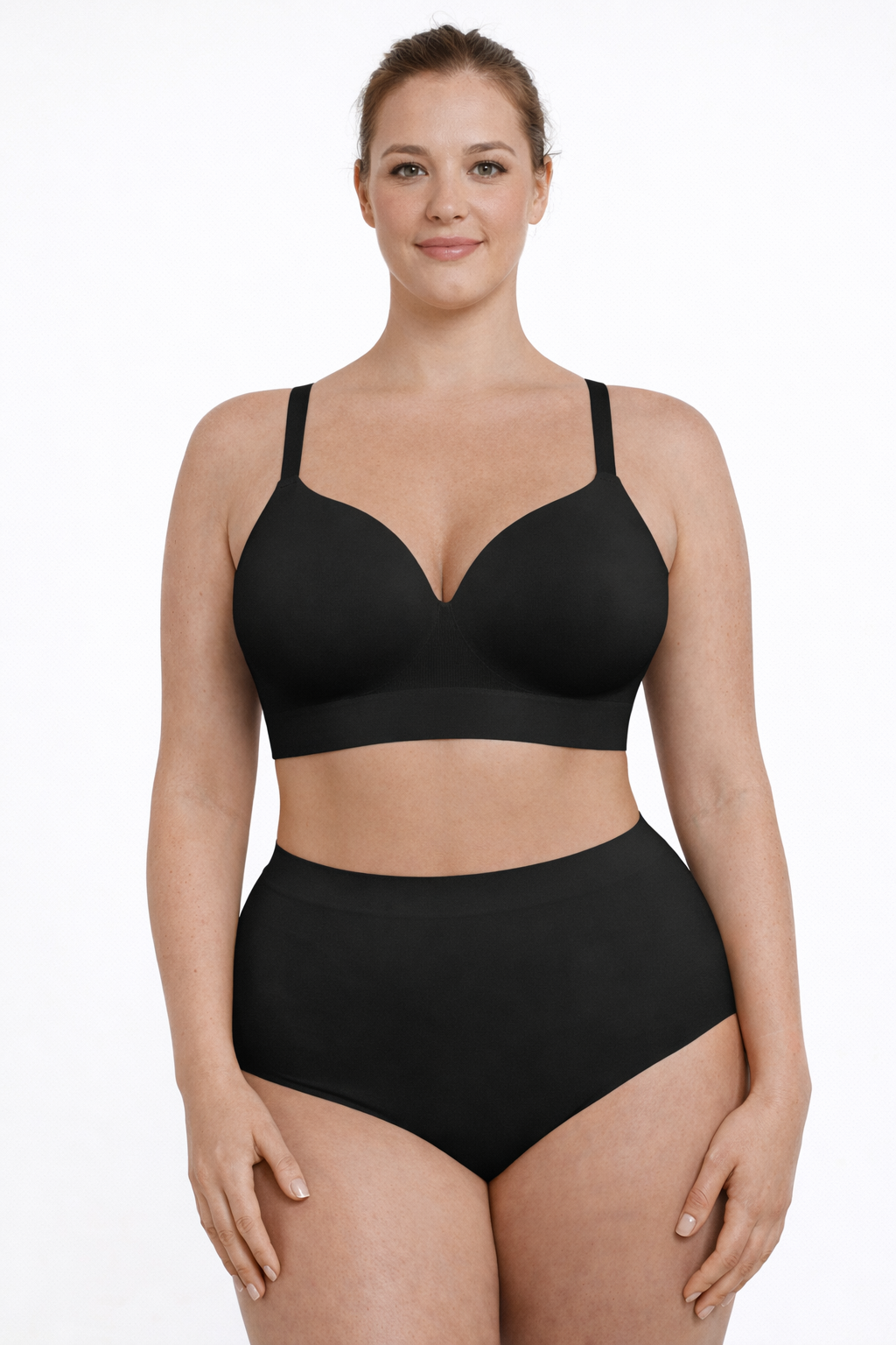 Bezšvová formujúca podprsenka bez kostíc, ČIERNA