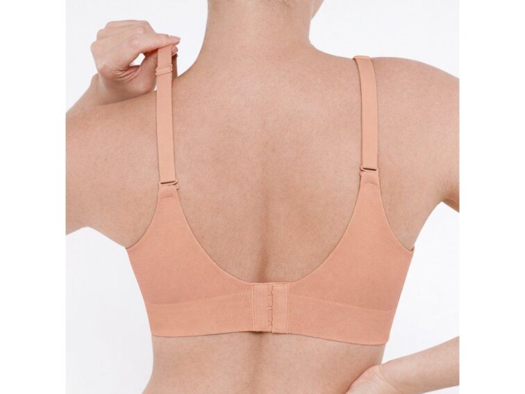 Bezšvová formujúca podprsenka bez kostíc, TMAVÁ NUDE