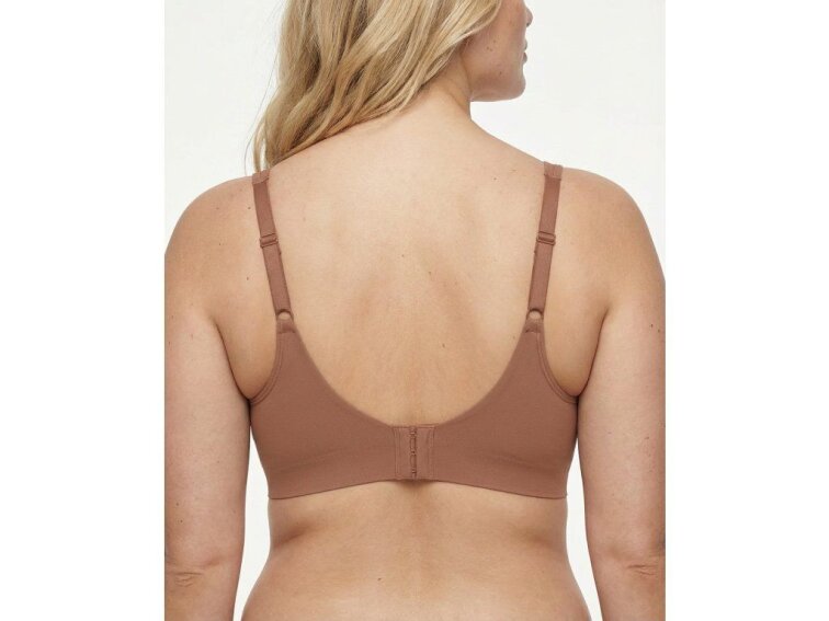 Bezšvová tvarujúca podprsenka bez kostíc so širokými ramienkami, SVETLOHNEDÁ