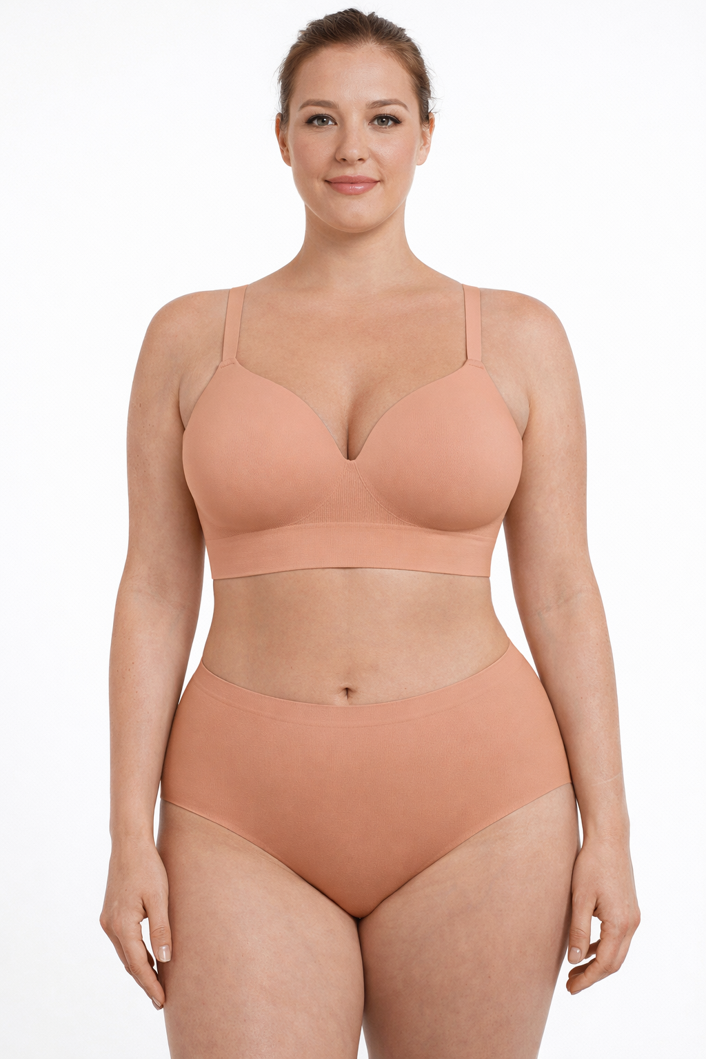 Bezšvová formujúca podprsenka bez kostíc, TMAVÁ NUDE