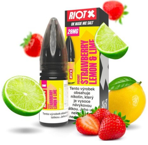 Liquid RIOT X Salt Strawberry Lemon & Lime (Jahoda, citron a limetka) 10ml