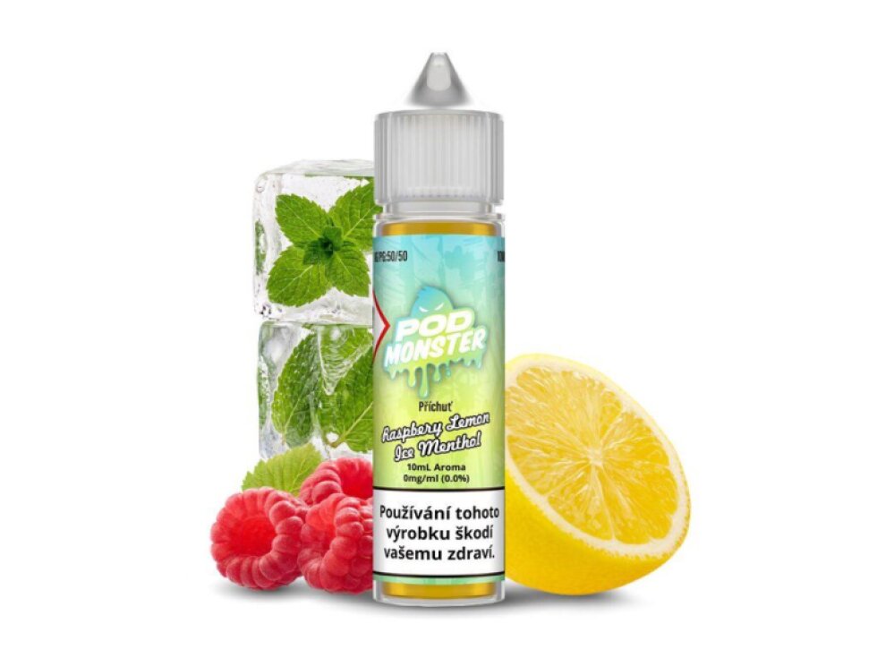 Příchuť POD Monster S&V: Raspberry Lemon Ice Menthol (Ledová malina s citronem a mentolem) 10ml