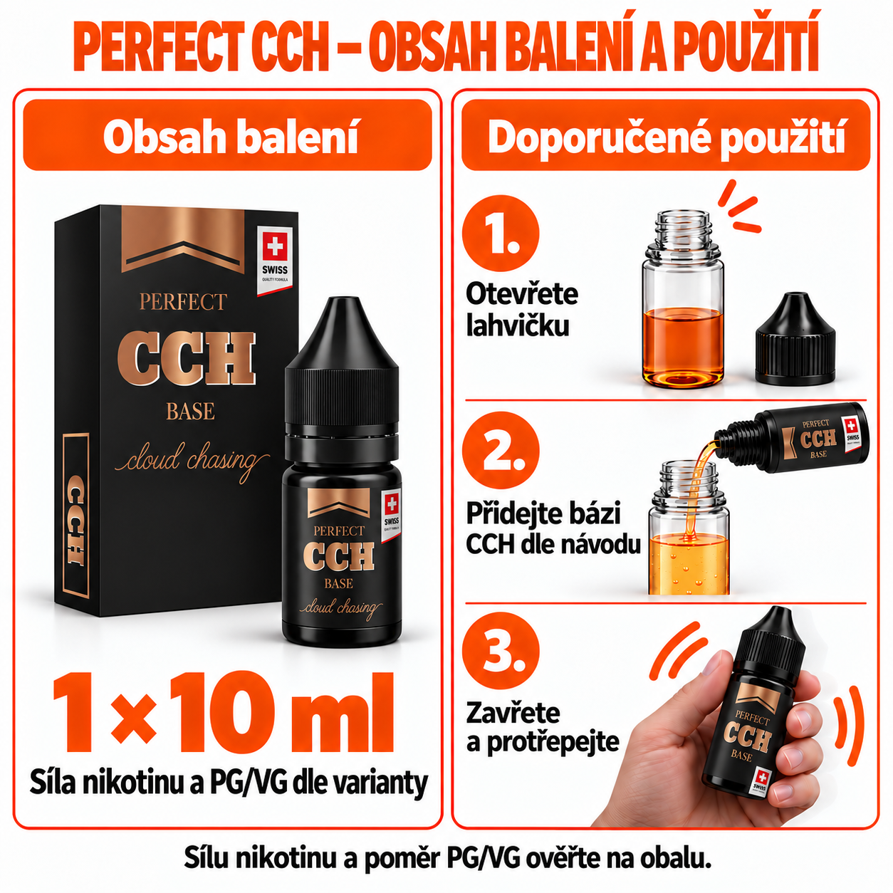 JustVape CCH beznikotinová báze (100VG/0PG) 10ml bez nikotinu