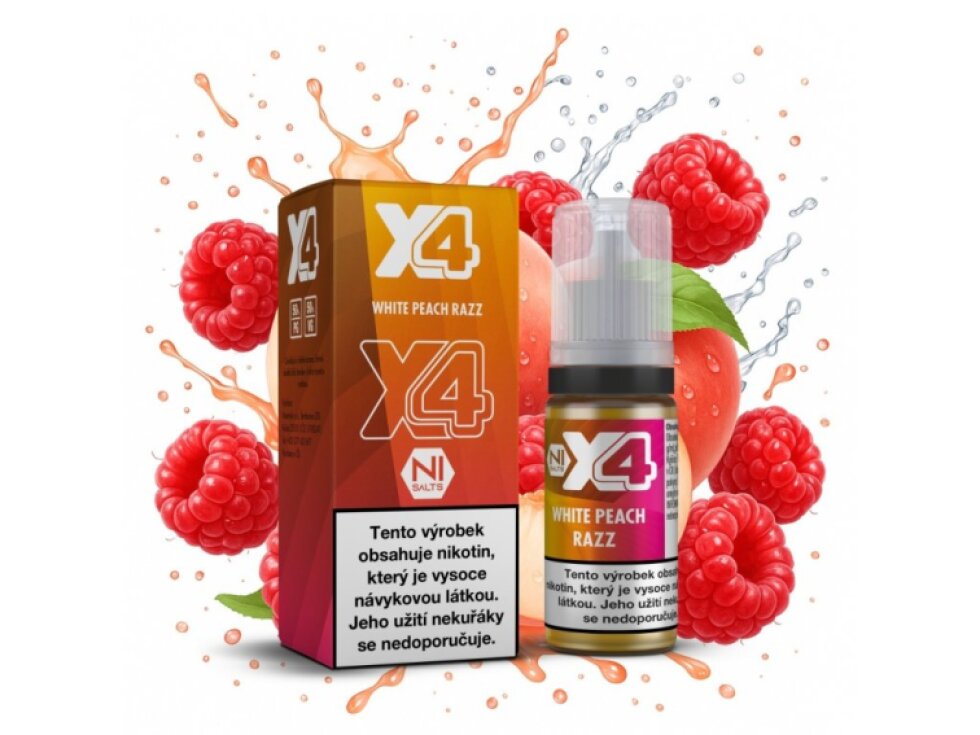 X4 Bar Juice - Broskev a malina (White Peach Razz) 10ml
