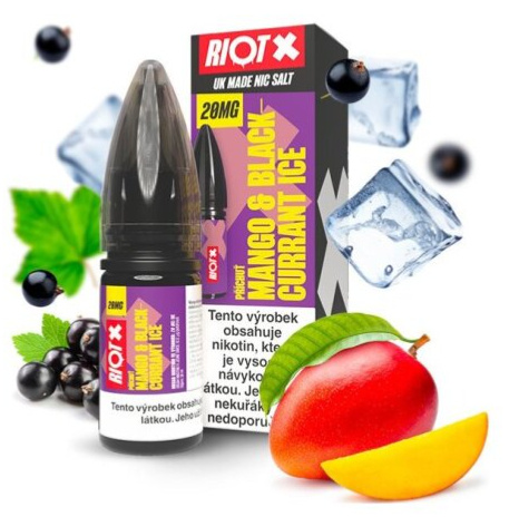 Liquid RIOT X Salt Mango & Blackcurrant Ice (Ledové mango a černý rybíz) 10ml