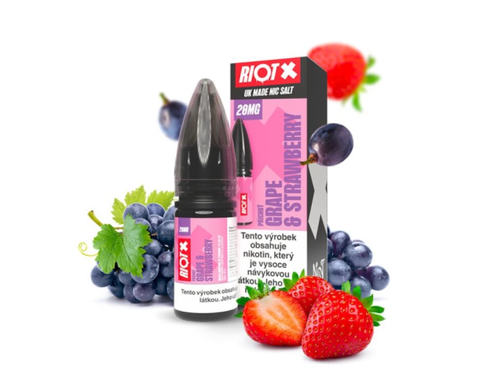RIOT X Salt Grape & Strawberry (Hroznové víno a jahoda) 10ml