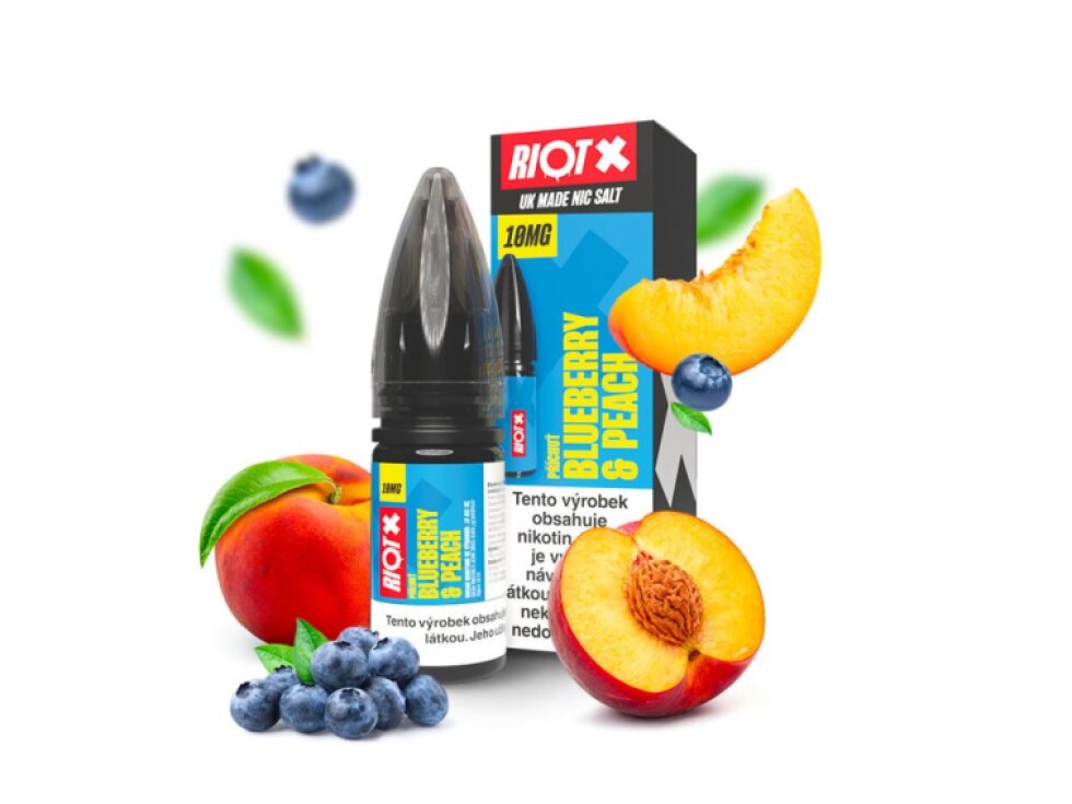 RIOT X Salt Blueberry & Peach (Borůvka a broskev) 10ml
