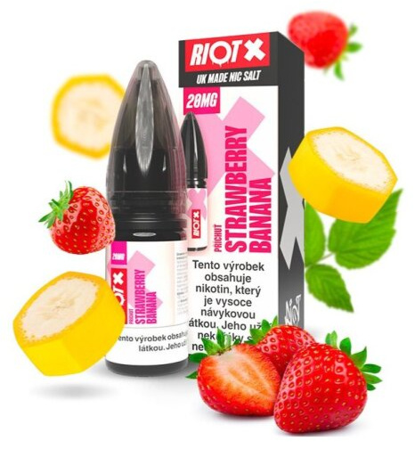Liquid RIOT X Salt Strawberry Banana (Jahoda a banán) 10ml