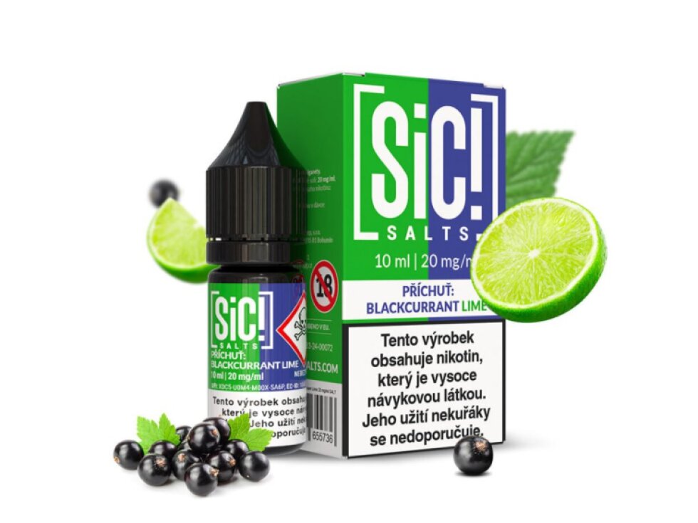 SIC! Salts Blackcurrant Lime (Černý rybíz a limetka) 10ml