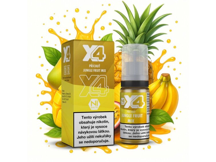 X4 Bar Juice Jungle Fruit Mix (Exotická ovocná směs) 10ml