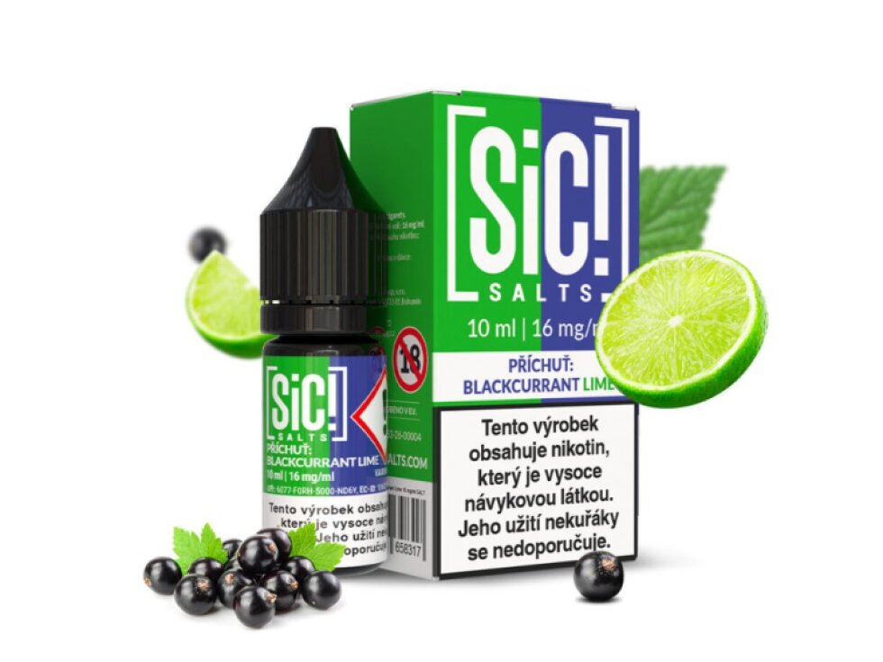 SIC! Salts Blackcurrant Lime (Černý rybíz a limetka) 10ml