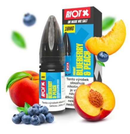 Liquid RIOT X Salt Blueberry & Peach (Borůvka a broskev) 10ml