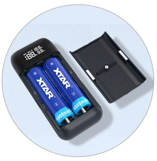 Hybridní nabíječka baterií / powerbanka - XTAR PB2SL (Černá)