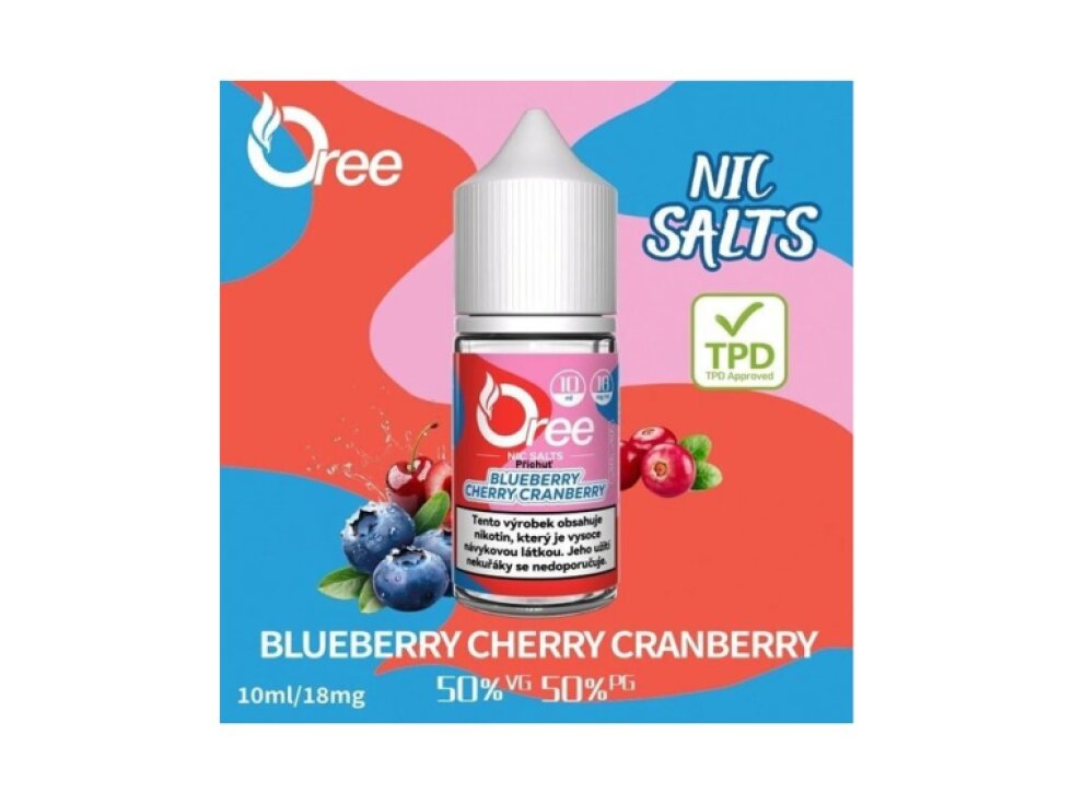 Liquid Oree SALT Blueberry cherry cranberry - Borůvka třešeň brusinka 10ml - 18mg