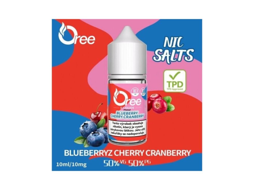 Liquid Oree SALT Blueberry cherry cranberry - Borůvka třešeň brusinka 10ml - 10mg
