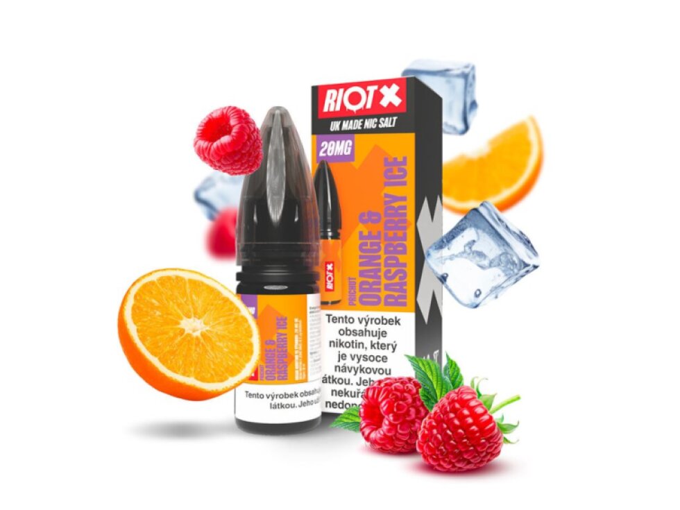 RIOT X Salt Orange & Raspberry Ice (Ledový pomeranč a malina) 10ml
