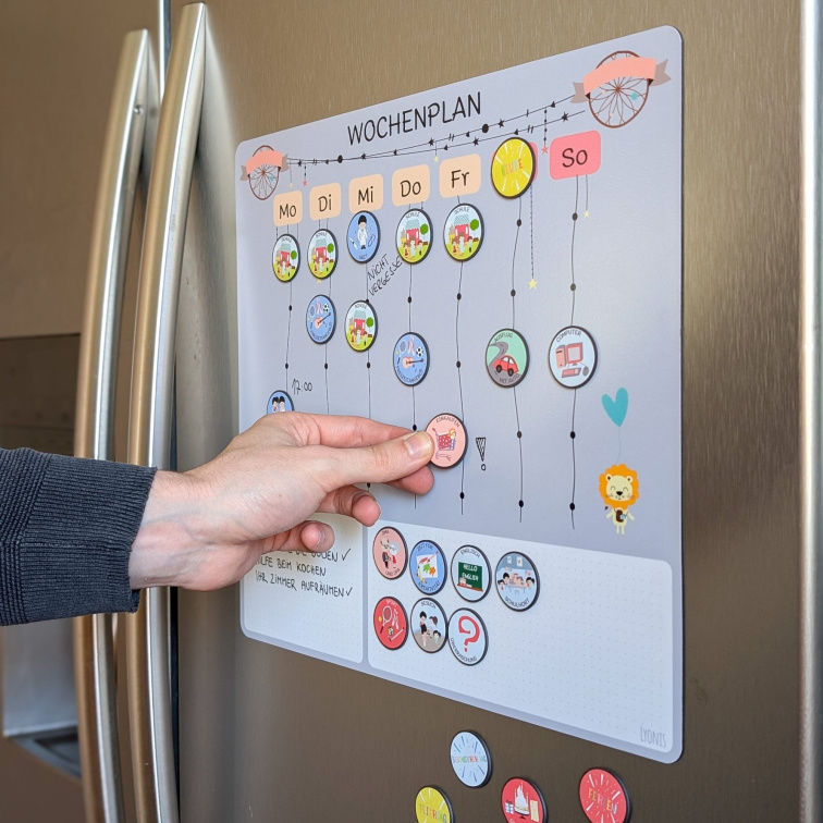 Magnetischer Wochenplaner für Schulkinder – ab 6 & mitwachsend