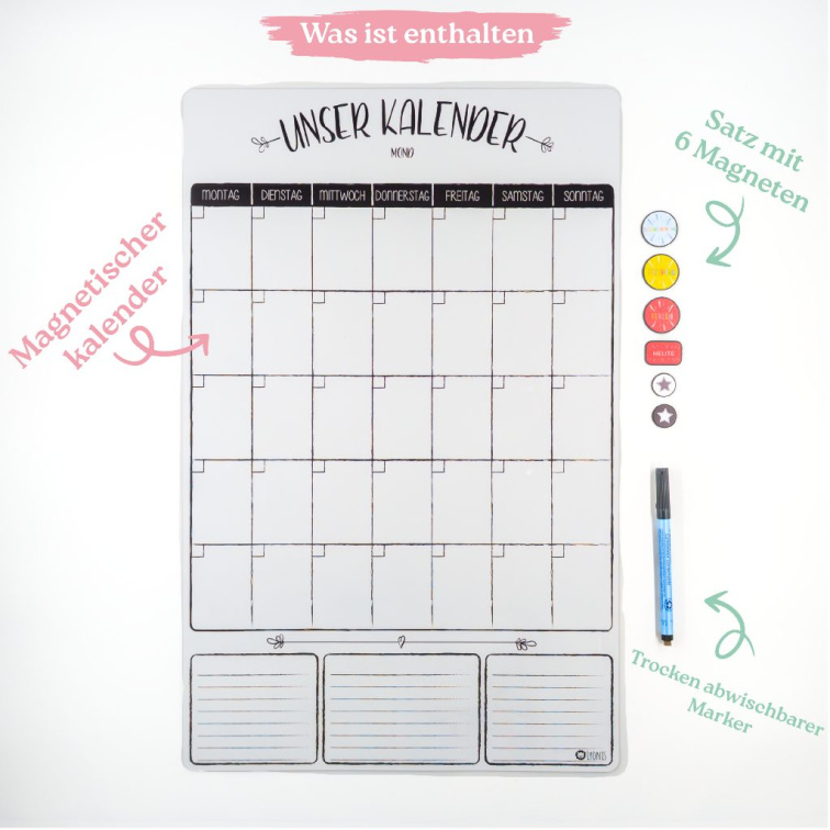 Monthly Magnetic Family Calendar