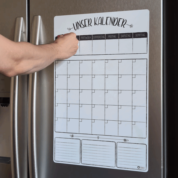Magnetischer Familienkalender - Monats- & Wochenansicht
