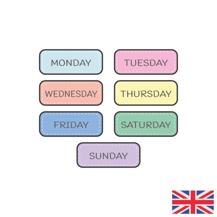 Days of the week magnet set