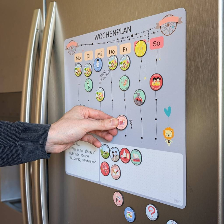 Magnetischer Wochenplaner für Kinder – ab 3 Jahren & ohne Lesen