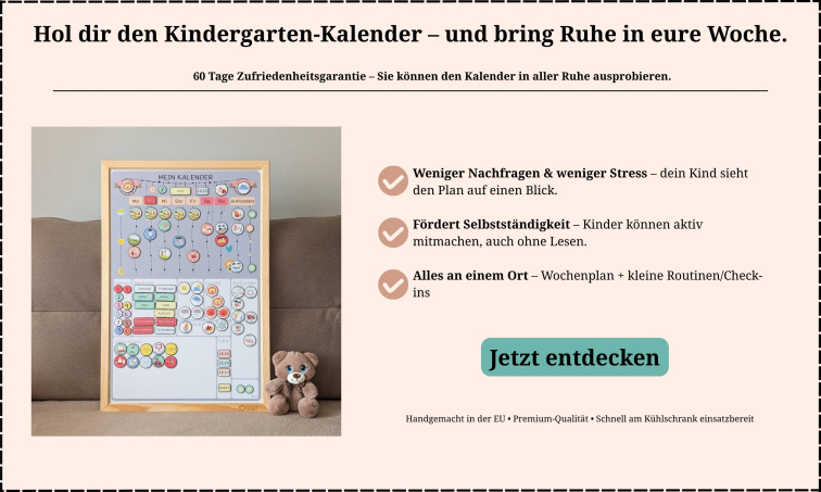 6 Gründe, warum ein visueller Kalender den Kindergarten-Alltag ruhiger macht (für Kinder und Eltern)