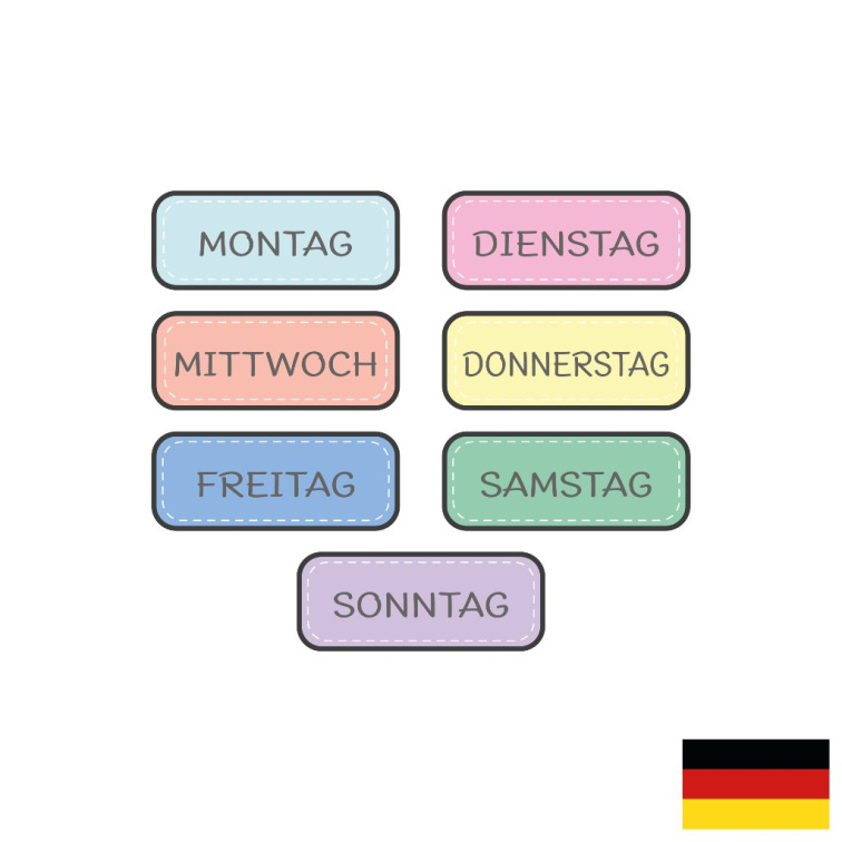 Days of the week magnet set