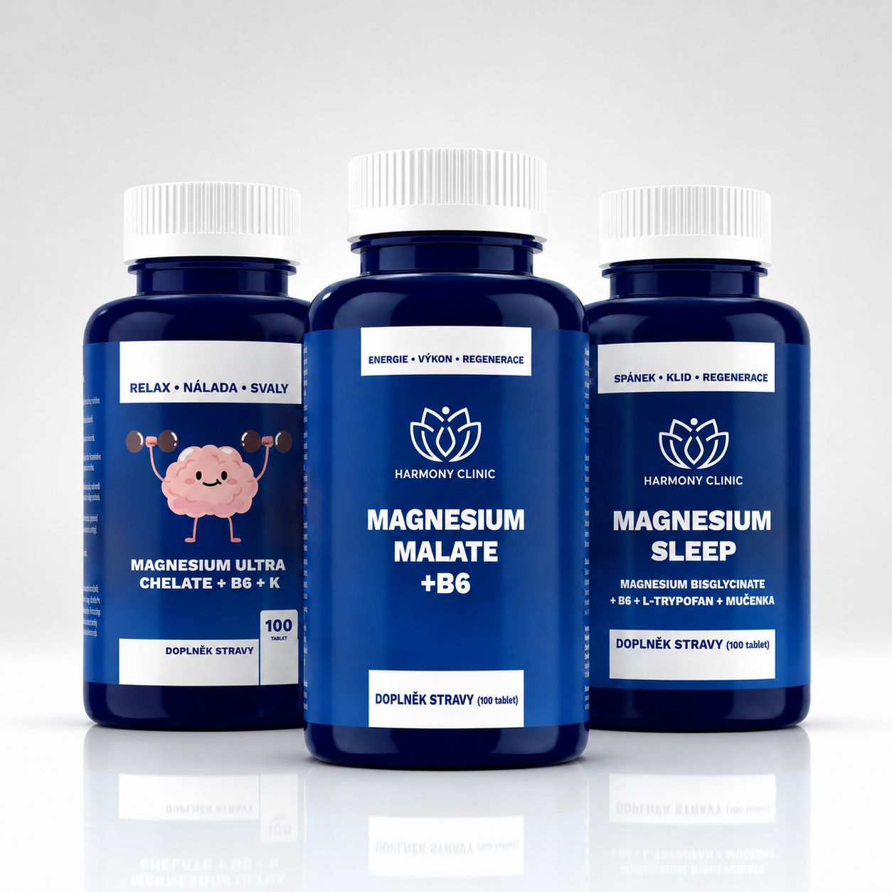 Hořčík pro energii, regeneraci a večerní relaxaci – Magnesium Malate + Magnesium Ultra Chelate + Magnesium Sleep – MAGNESIUM KOMPLET