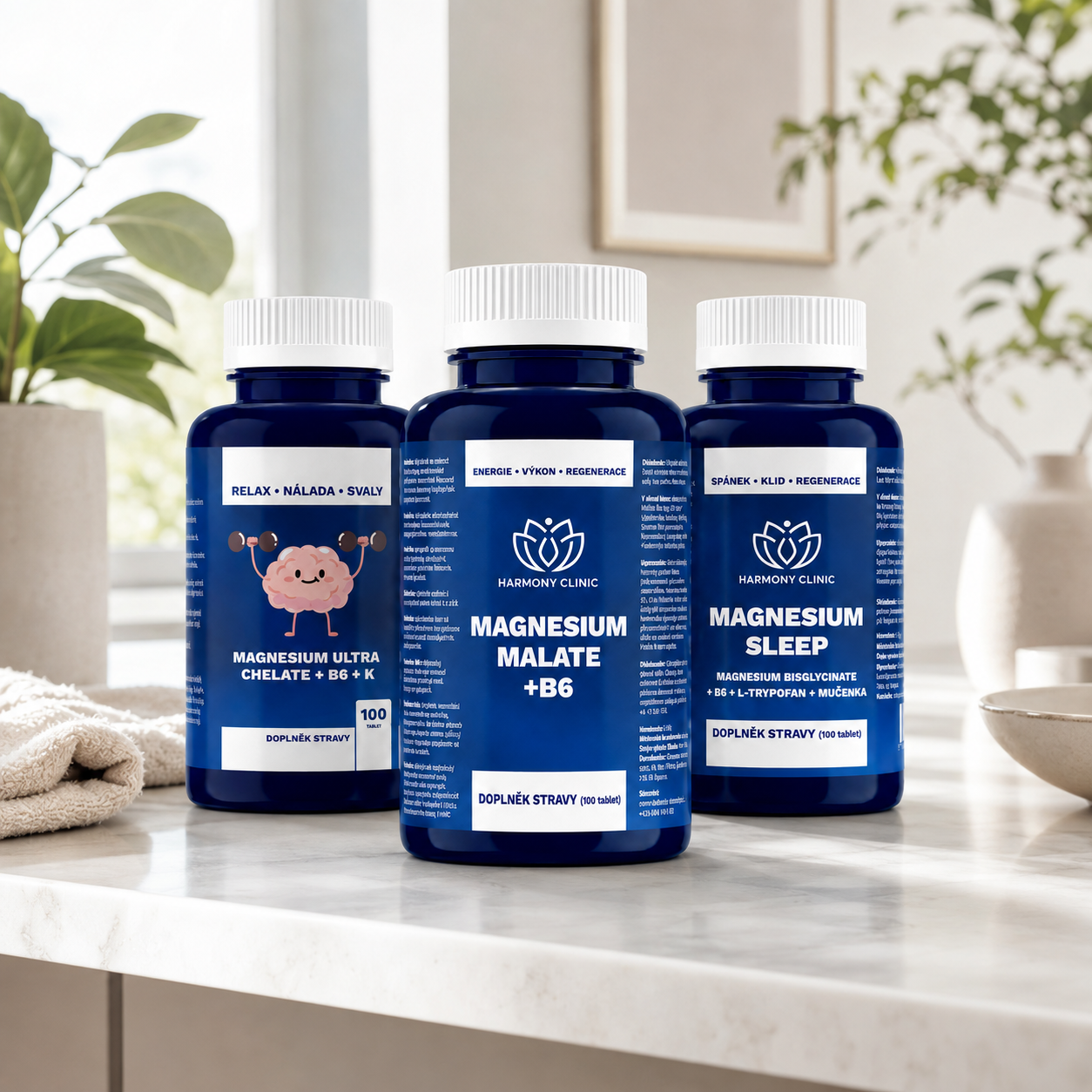 Hořčík pro energii, regeneraci a večerní relaxaci – Magnesium Malate + Magnesium Ultra Chelate + Magnesium Sleep – MAGNESIUM KOMPLET