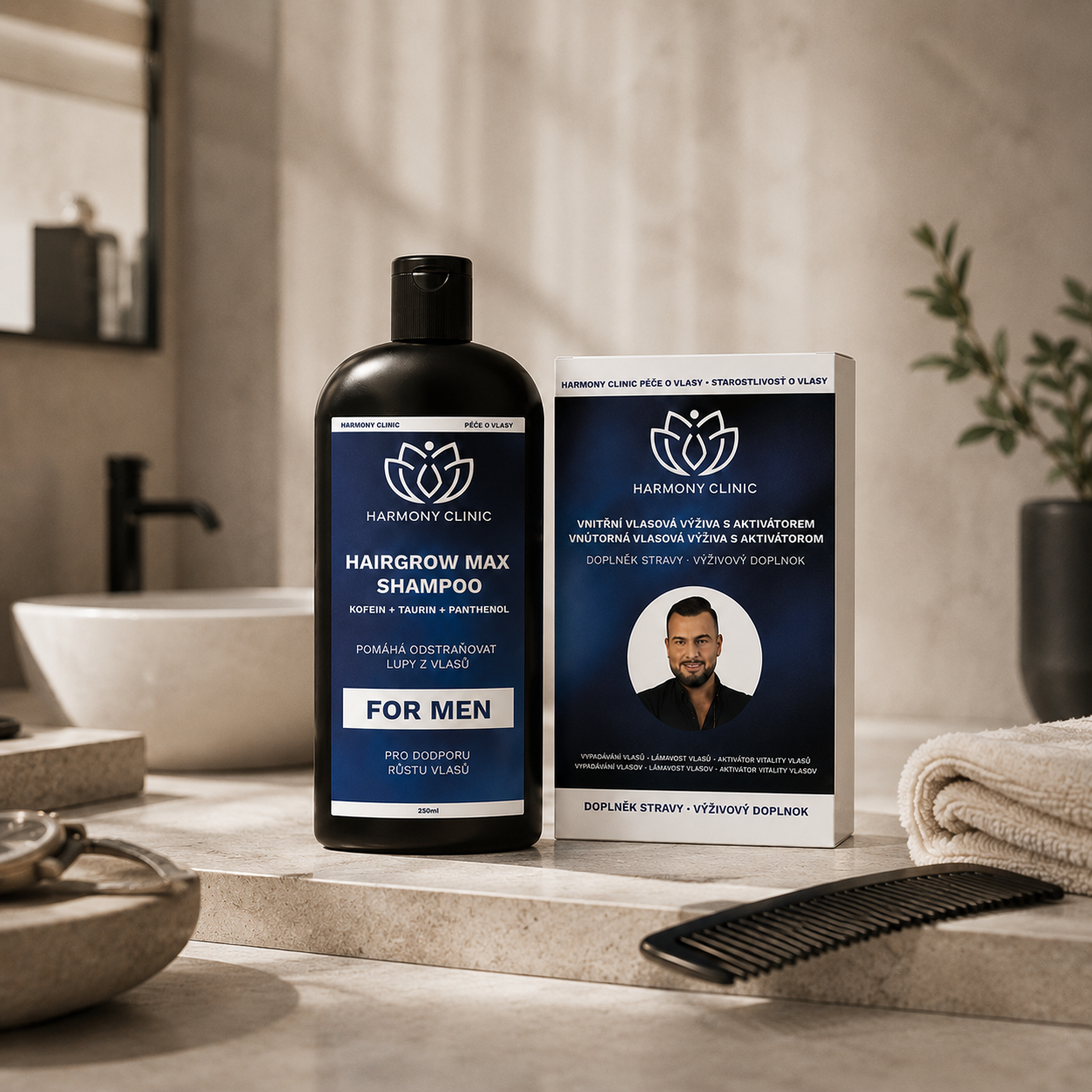 Zdravé vlasy pro muže - RENOHAIR a HAIRGROW