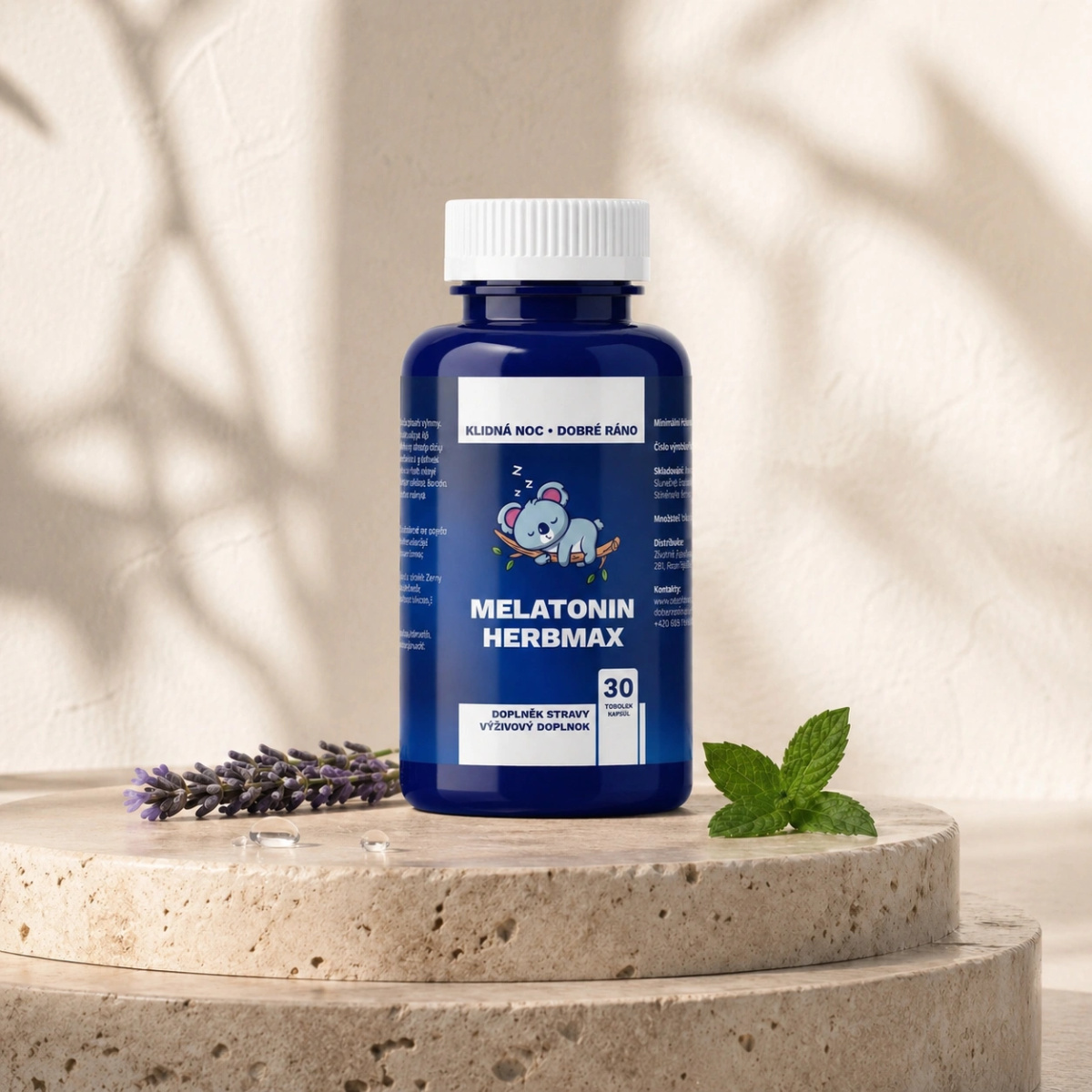 MELATONIN HERBMAX - Přírodní doplněk pro klidný spánek, 30 tablet