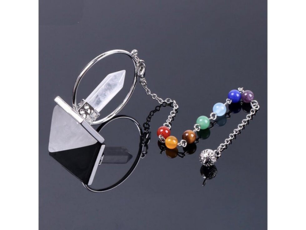 Čakrové kyvadlo pyramida - Křišťál