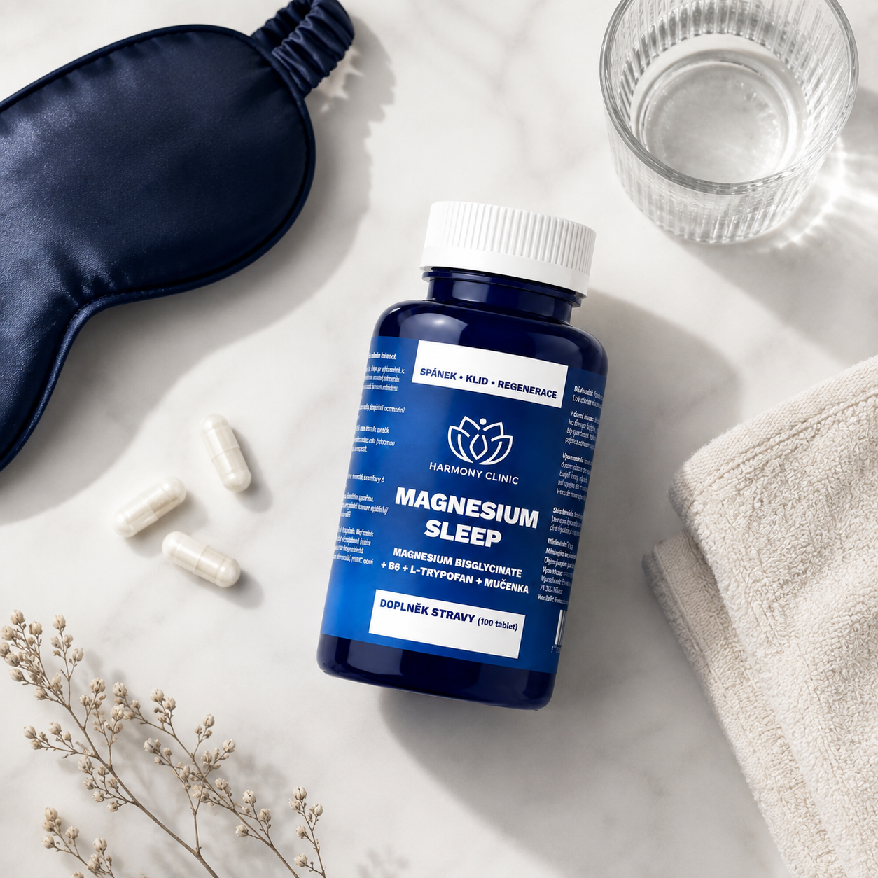 Hořčík s L-tryptofanem a mučenkou pro večerní relaxaci – MAGNESIUM SLEEP – 100 kapslí