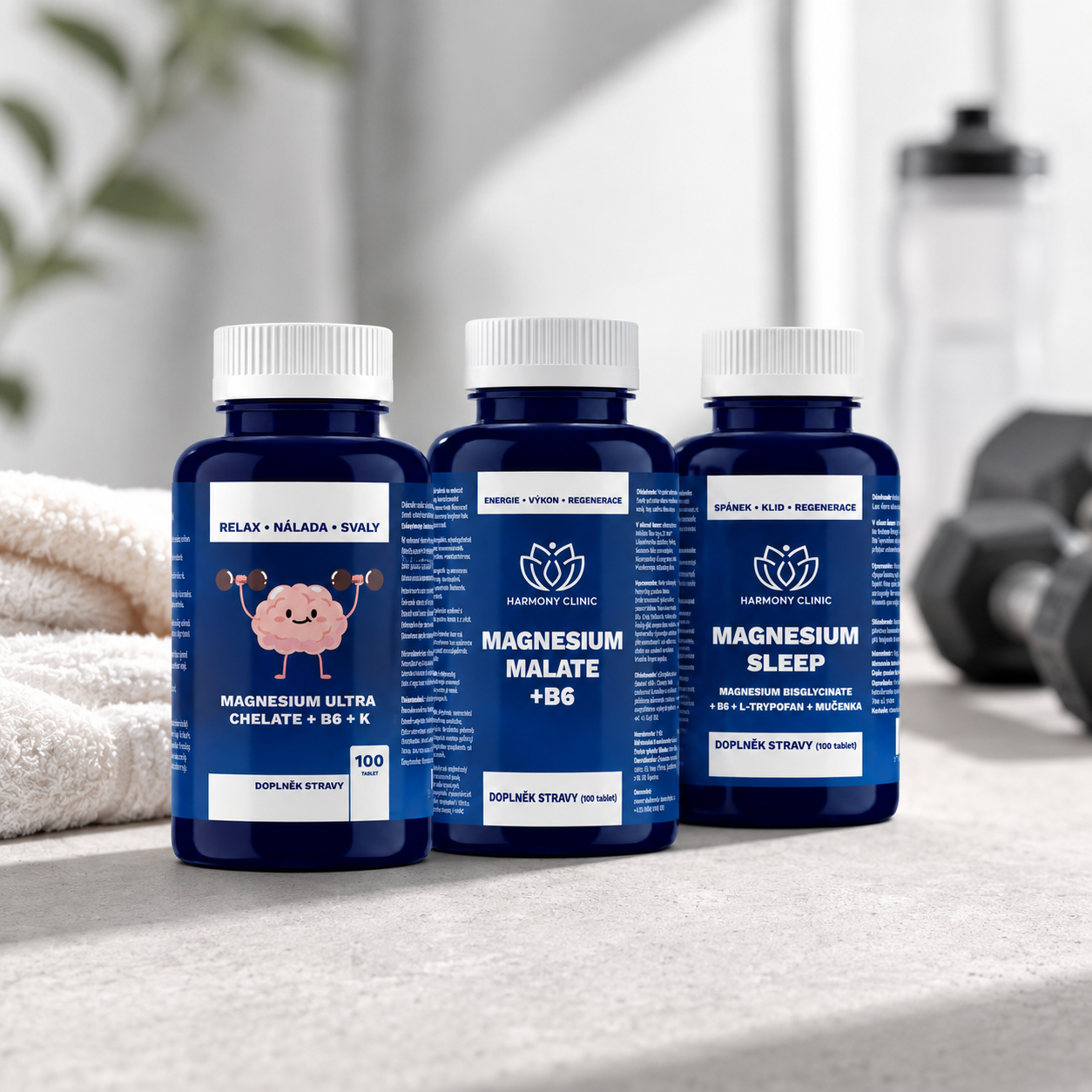 Hořčík pro energii, regeneraci a večerní relaxaci – Magnesium Malate + Magnesium Ultra Chelate + Magnesium Sleep – MAGNESIUM KOMPLET